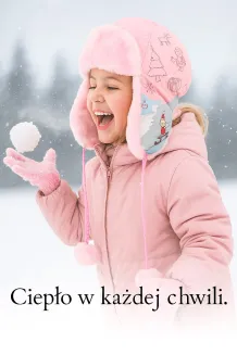 Czapka Uszatka Dziewczęca W143A Jasnoróżowa Futerko Akryl  Polar Fashion - 4