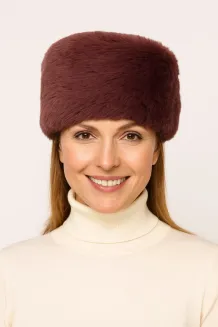 Czapka damska zimowa toczek bordowa burgund elegancka Polar Fashion W507G - 4