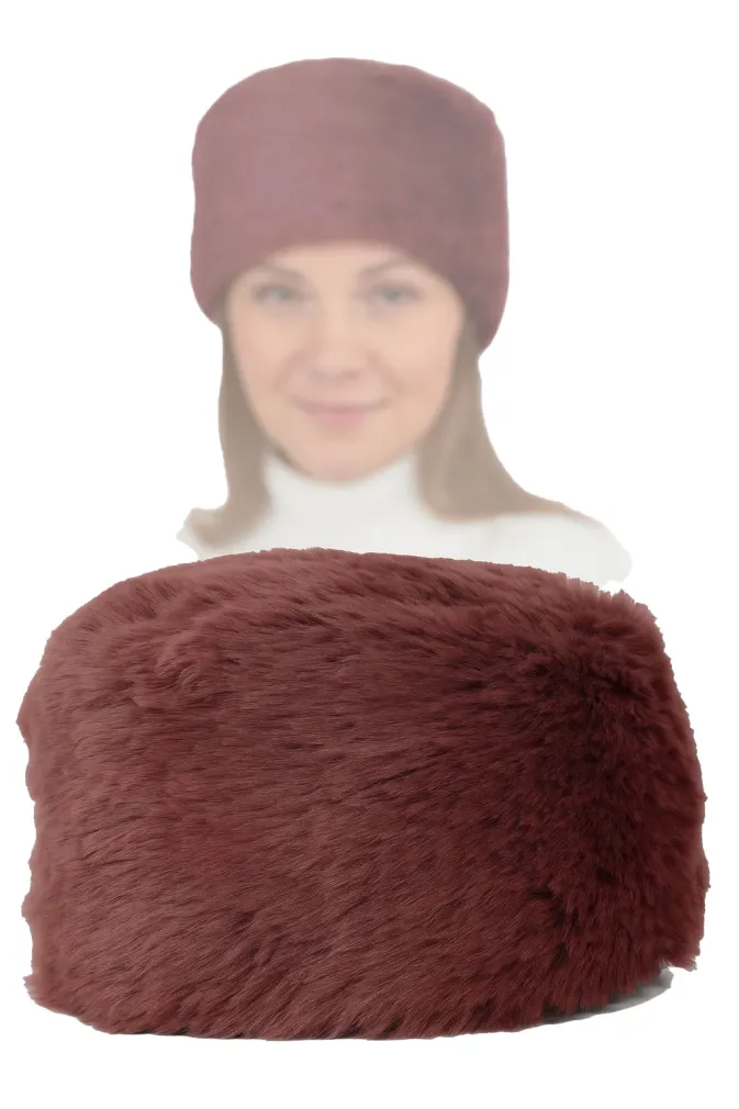 Czapka damska zimowa toczek bordowa burgund elegancka Polar Fashion W507G