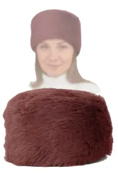 Czapka damska zimowa toczek bordowa burgund elegancka Polar Fashion W507G