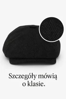 Ocieplany Kaszkiet Peaky Blinders Grafitowa Jodełka K275A  Polar Fashion - 3