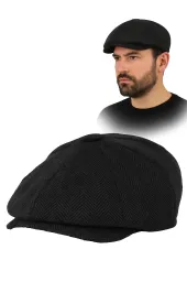 Ocieplany Kaszkiet Peaky Blinders Grafitowa Jodełka K275A  Polar Fashion