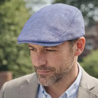 Kaszkiet męski niebieski flat cap bawełniany lekki Polar Fashion K306F - 3