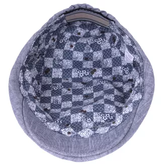 Kaszkiet męski niebieski flat cap bawełniany lekki Polar Fashion K306F - 7