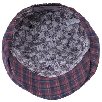 Bawełniany Kaszkiet męski Peaky Blinders krata bordowo granatowa K303E - 6