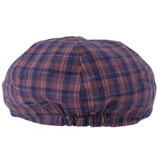 Bawełniany Kaszkiet męski Peaky Blinders krata bordowo granatowa K303E - 5