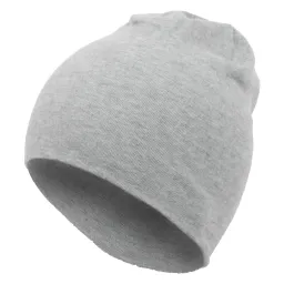 W382C Szara Przejściowa czapka dziecięca beanie gładka dresowa