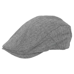 Polar Fashion Czarny Kaszkiet męski bawełniany K155A czapka jodełka