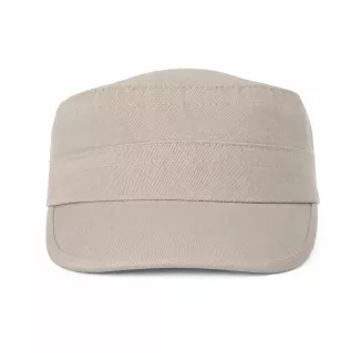 Czapka Patrolówka Polar Fashion Damska Męska z Daszkiem Beżowa Rzep K316B - 7