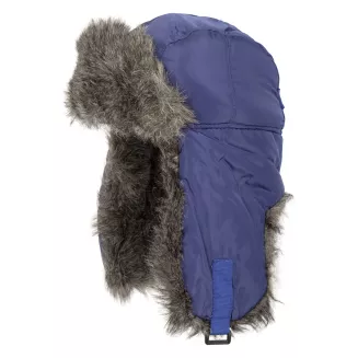 Czapka uszatka W232i niebiesko-szara zimowa dziecięca ciepła Pilotka - 2
