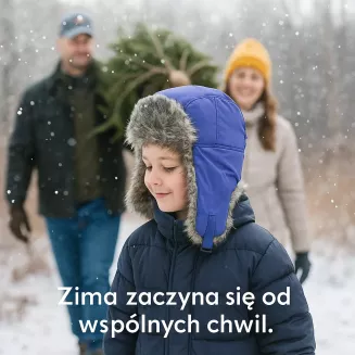 Czapka uszatka W232i niebiesko-szara zimowa dziecięca ciepła Pilotka - 5