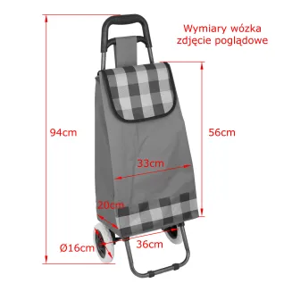 Wózek dwukołowy ze składaną podstawą Torba zakupowa na kółkach WZ489AC - 3