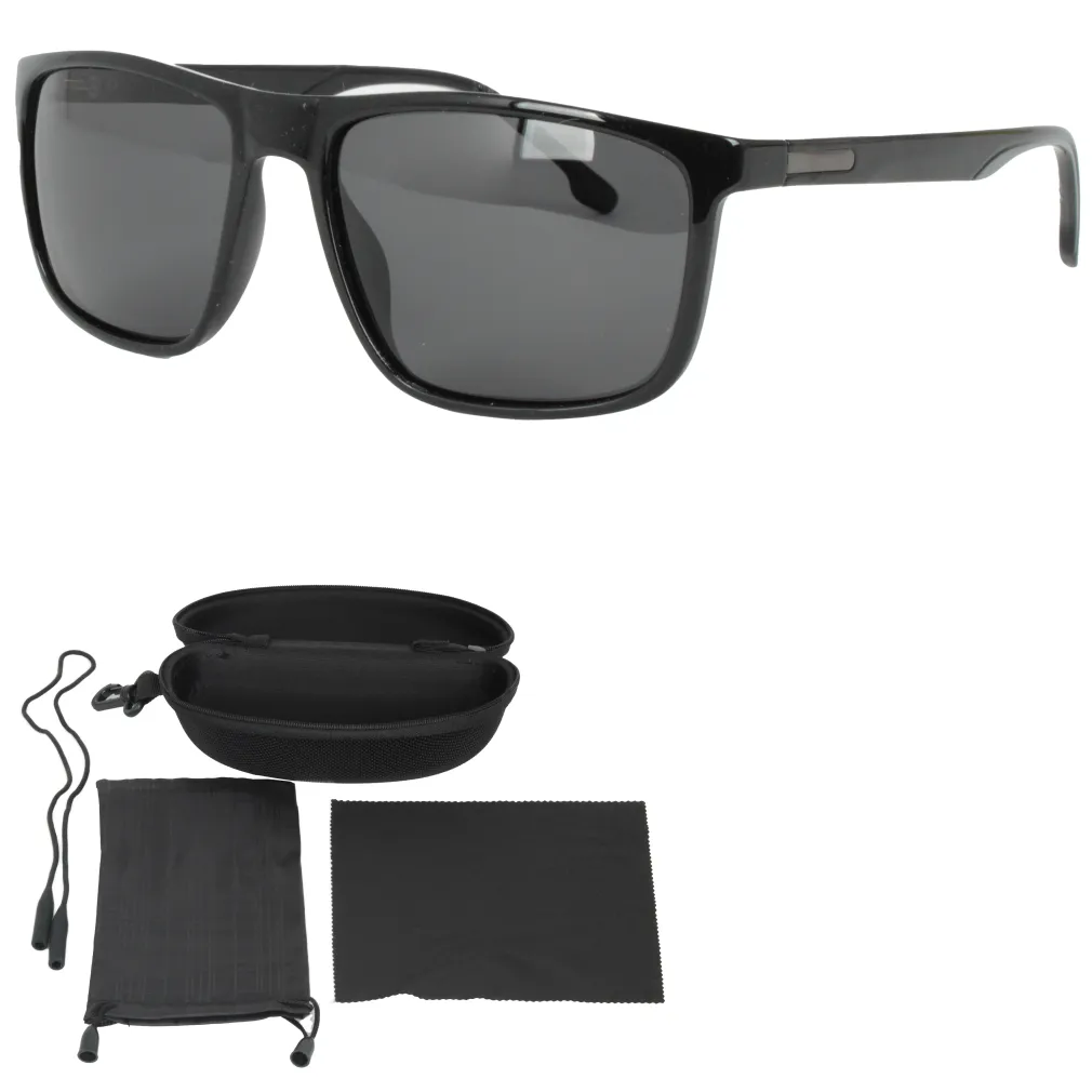 Polar Fashion P8169C3 Męskie Czarne błyszczące  Okulary Polaryzacyjne