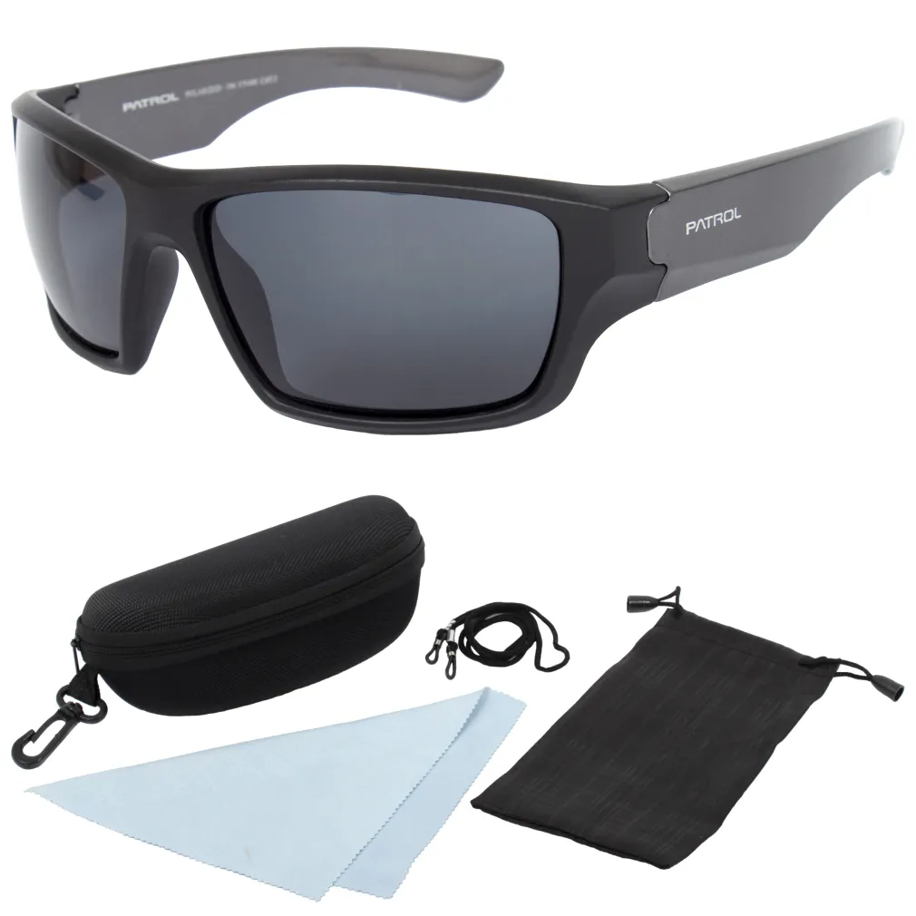 Okulary przeciwsłoneczne z polaryzacją Patrol 196A czarno szare