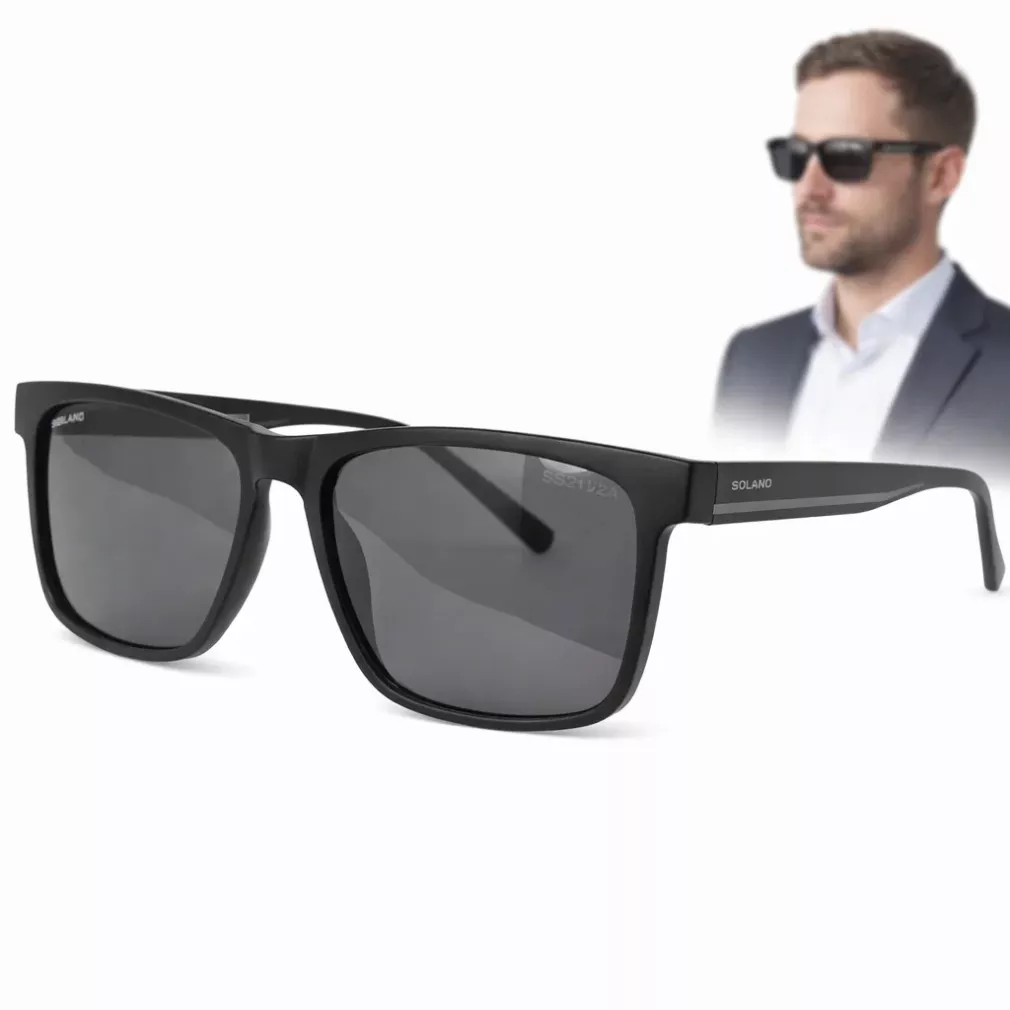 Okulary przeciwsłoneczne męskie Solano SS21124A polaryzacyjne czarne