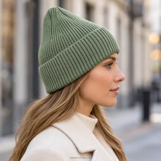 Zimowa Czapka damska beanie szałwiowa 100% wiskoza z wywinięciem  W535F - 4