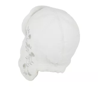 Ecru Ciepła zimowa czapka pilotka dla dziewczynki nieprzemakalna W147D - 3