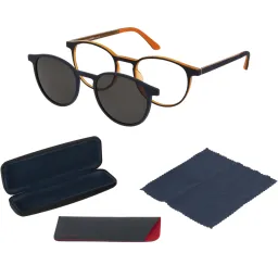 Solano CL50056E Granatowo-Niebieskie Okulary Młodzieżowe z Nakładką Clip-On