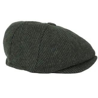 Ocieplany Kaszkiet Męski Peaky Blinders Jodełka Zielono-Granatowa K273D - 4