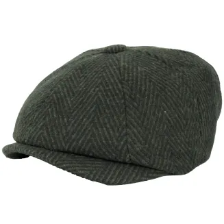 Ocieplany Kaszkiet Męski Peaky Blinders Jodełka Zielono-Granatowa K273D - 2