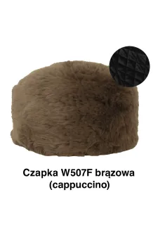 Toczek Damski Zimowy W507F Brązowy  Ciepło i Styl Polar Fashion - 3