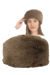 Toczek Damski Zimowy W507F Brązowy  Ciepło i Styl Polar Fashion