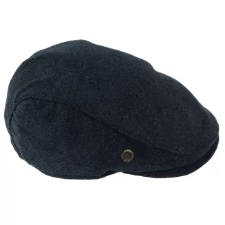 Kaszkiet Męski Granatowy Jodełka z Wełną Ocieplany Klasyczny Flat Cap K323B - 6