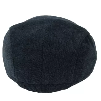 Kaszkiet Męski Granatowy Jodełka z Wełną Ocieplany Klasyczny Flat Cap K323B - 7