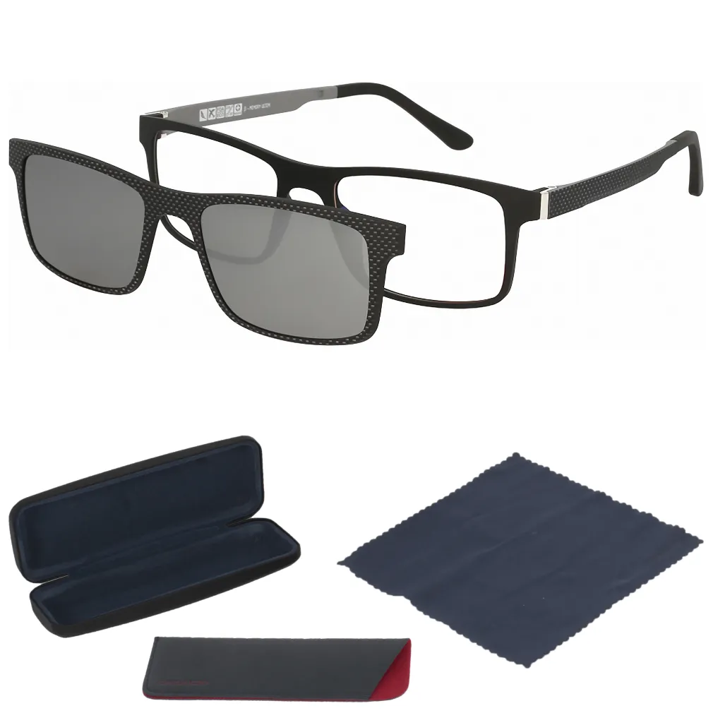 Solano CL90085A Men'S Corrective Frame With Clip-On Sun Cover