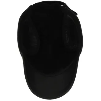 Czapka z daszkiem ocieplana bejsbolówka męska K248D czarna skórzana Polar Fashion - 6