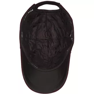 Skórzana Bejsbolówka Nubukowa Bordowa Ocieplona Unisex K296C Polar Fashion - 6