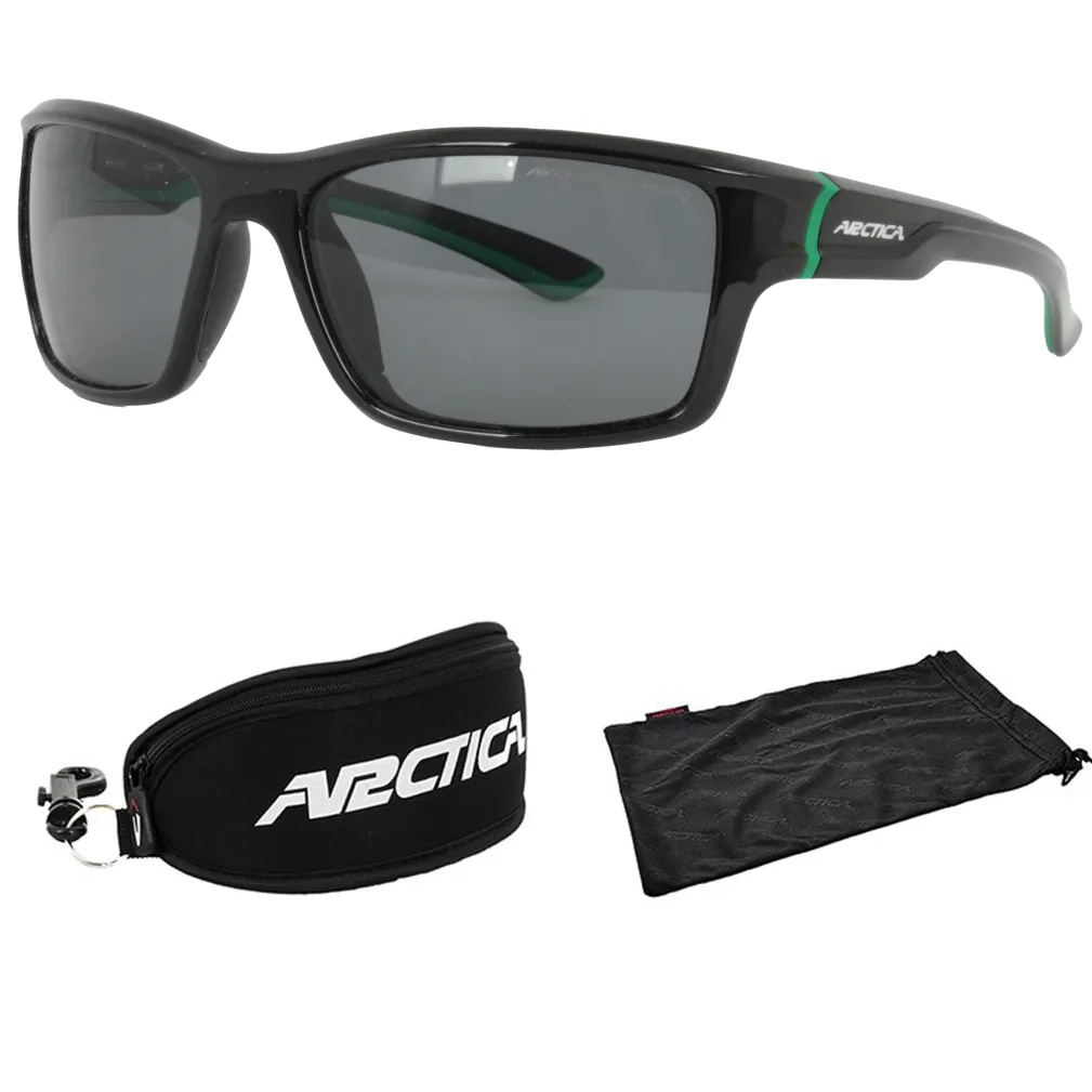 Arctica S222B Czarno-zielone ORION Okulary Przeciwsłoneczne Gratisy