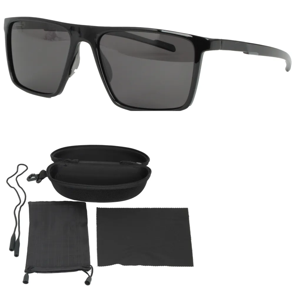 Polar Fashion P8526C3 Męskie Okulary Czarne Błyszczące Polaryzacyjne UV400