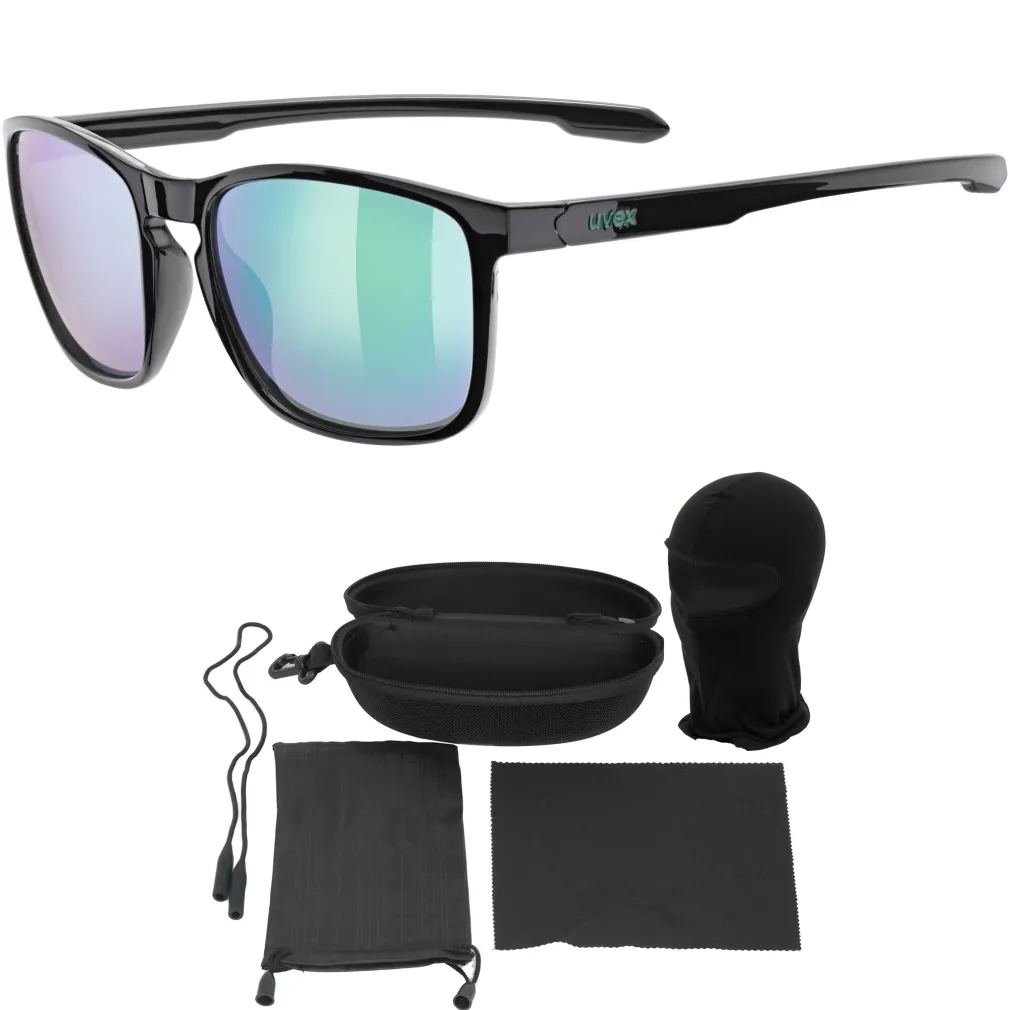 Czarne Sportowe Okulary Lustrzana Soczewka Anty Fog UVEX LGL 52