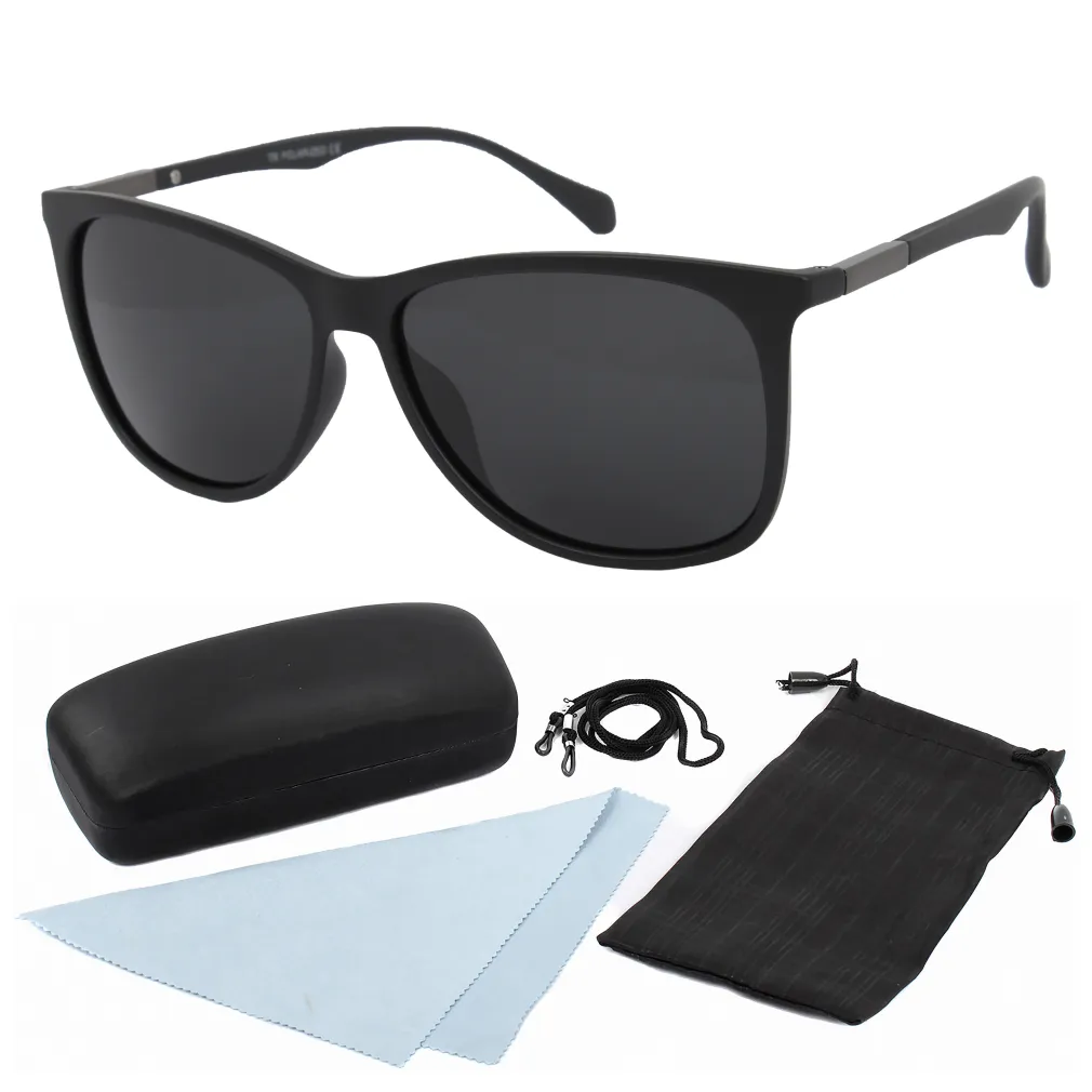 Polar Fashion HP28 C1 Czarne mat Polaryzacyjne Okulary Przeciwsłoneczne