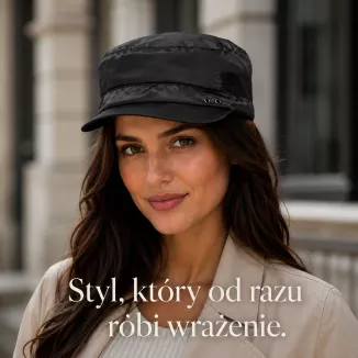 Czarna patrolówka damska z daszkiem lekka czapka na wiosnę lato K48E - 3
