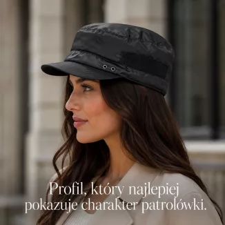 Czarna patrolówka damska z daszkiem lekka czapka na wiosnę lato K48E - 5