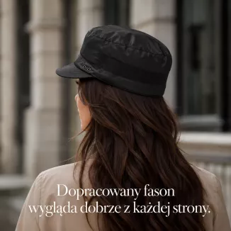Czarna patrolówka damska z daszkiem lekka czapka na wiosnę lato K48E - 6