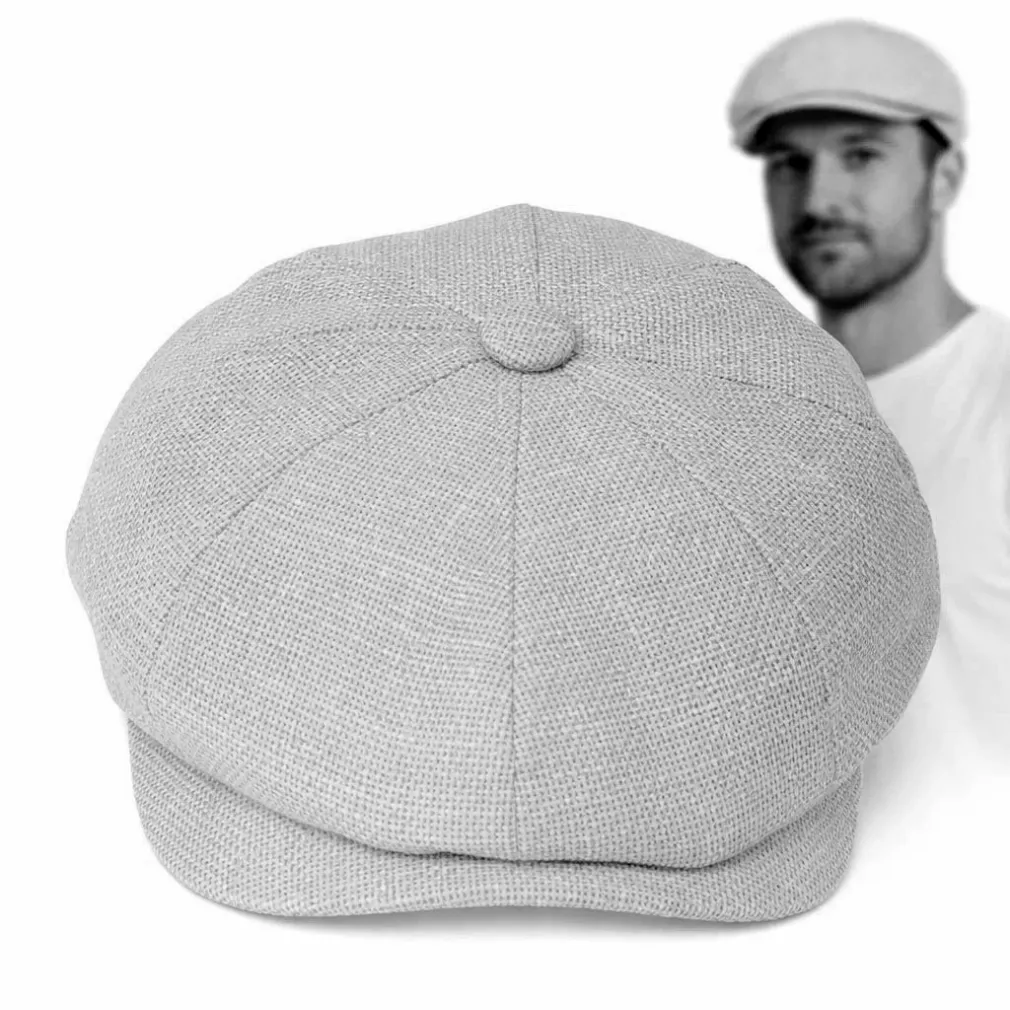 Kaszkiet męski Peaky Blinders beżowy bawełniany Polar Fashion K305A 57-61cm