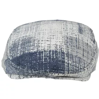 Kaszkiet męski flat cap biało-granatowy bawełniany lekki K307A Polar Fashion - 2