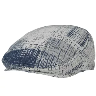 Kaszkiet męski flat cap biało-granatowy bawełniany lekki K307A Polar Fashion - 3