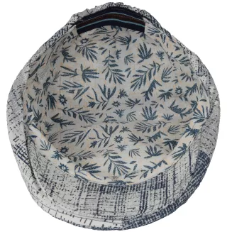 Kaszkiet męski flat cap biało-granatowy bawełniany lekki K307A Polar Fashion - 6