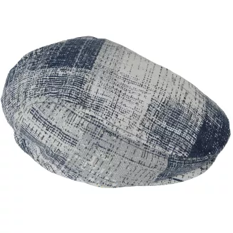 Kaszkiet męski flat cap biało-granatowy bawełniany lekki K307A Polar Fashion - 5