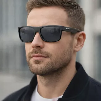 Okulary męskie Solano SS21104A polaryzacyjne czarne do jazdy auta UV400 PC - 3