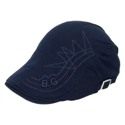 PolarFashion-Granatowy Męski Kaszkiet Bawełniany z Regulacją-K220D