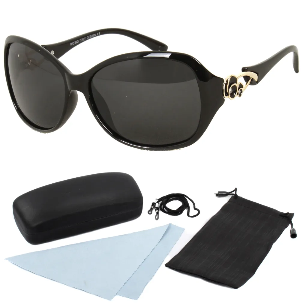 Polar Fashion HB056 C1 Black Polarized Sunglasses