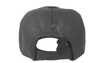 Męska Damska Bejsbolówka Ocieplana Ciemnoszara Skórzana Polar Fashion K207N - 2