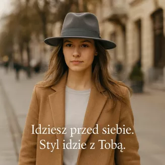 Kapelusz damski Fedora grafitowy R239B Polar Fashion – elegancki rozmiar 57 - 7