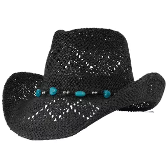 Kapelusz Kowbojski Damski Czarny BOHO + Okulary Typu Pilotki Western R251C - 3