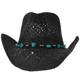 Kapelusz Kowbojski Damski Czarny BOHO + Okulary Typu Pilotki Western R251C - 5